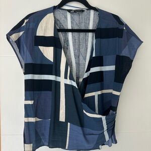 ZARA patterned blouse (WORN ONCE)